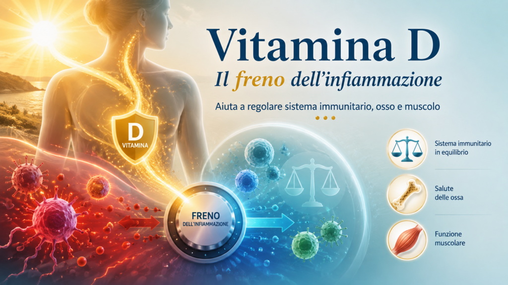 Vitamina D che aiuta a regolare infiammazione, sistema immunitario, osso e muscolo